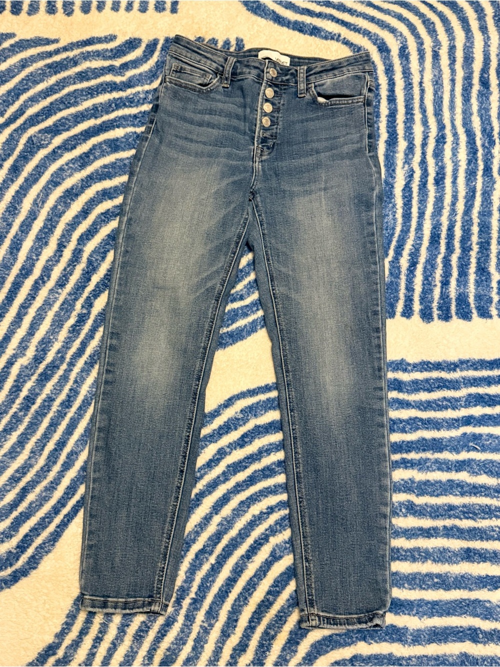 Vervet size 28 High-Rise Button-Fly Women's Jeans in Faded Blue